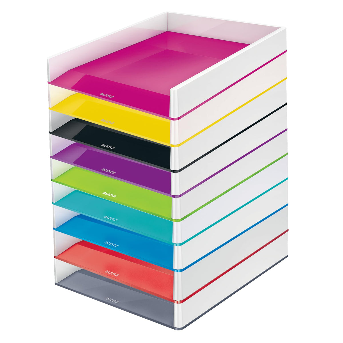 Leitz A4 Letter Tray, White/Grey, WOW Range, 53611001