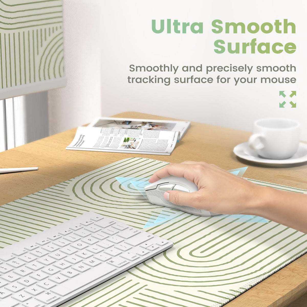 iCasso Green Desk Matt for Desktop, Cute Desk Pad Mat, Green