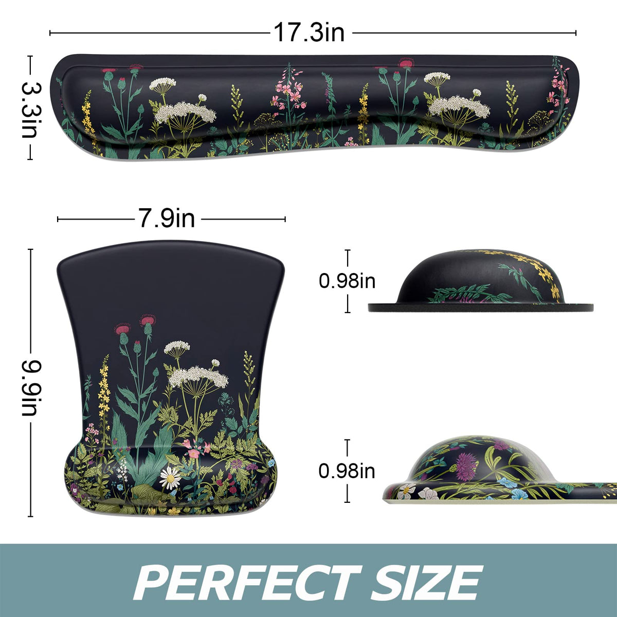 ITNRSIIET Mouse Pad Wrist Support Keyboard Wrist Rest Pad Ergonomic Mousepad Non-Slip Memory Foam