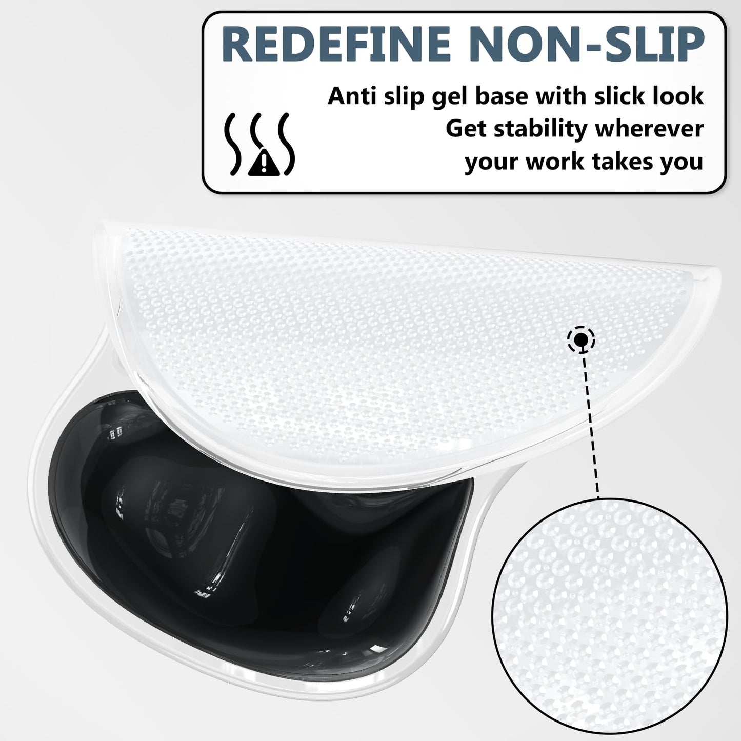 AKIT Ergonomic Mouse Pad with Wrist Rest&Keyboard Wrist Rest Set,Gel,Black