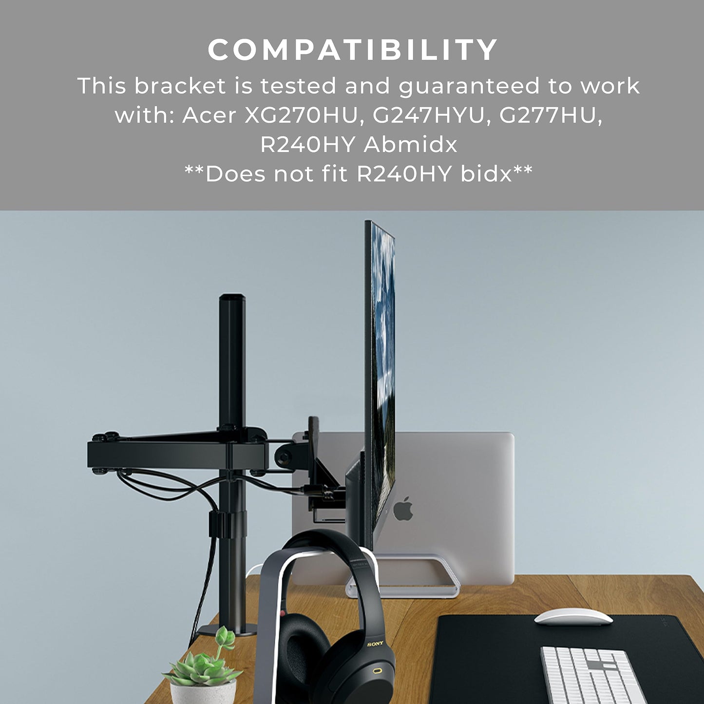 HumanCentric VESA Mount Adapter for Acer Monitors, Does not fit R240HY bidx
