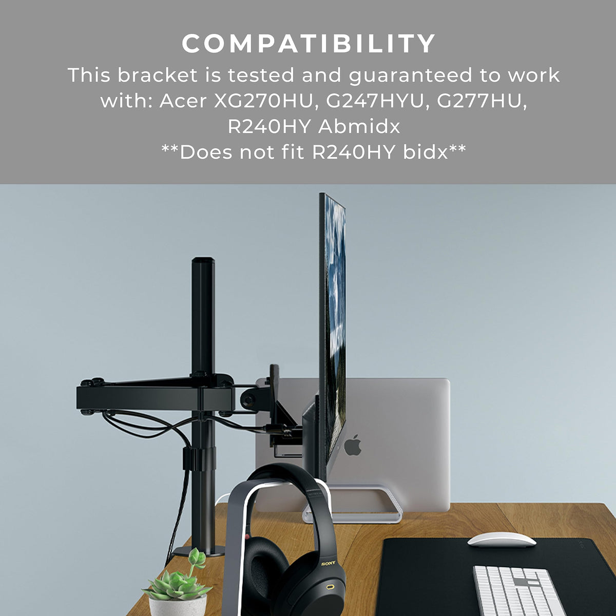 HumanCentric VESA Mount Adapter for Acer Monitors, Does not fit R240HY bidx