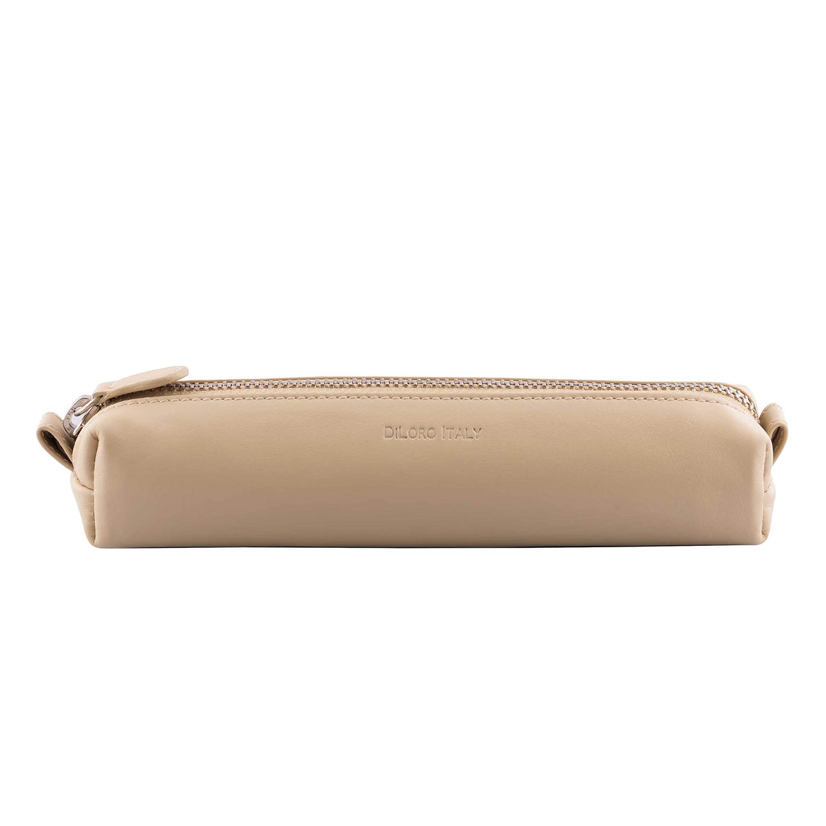 DiLoro Leather Zippered Fountain Ballpoint Rollerball Pens and Pencils Case Holder Pouch Genuine