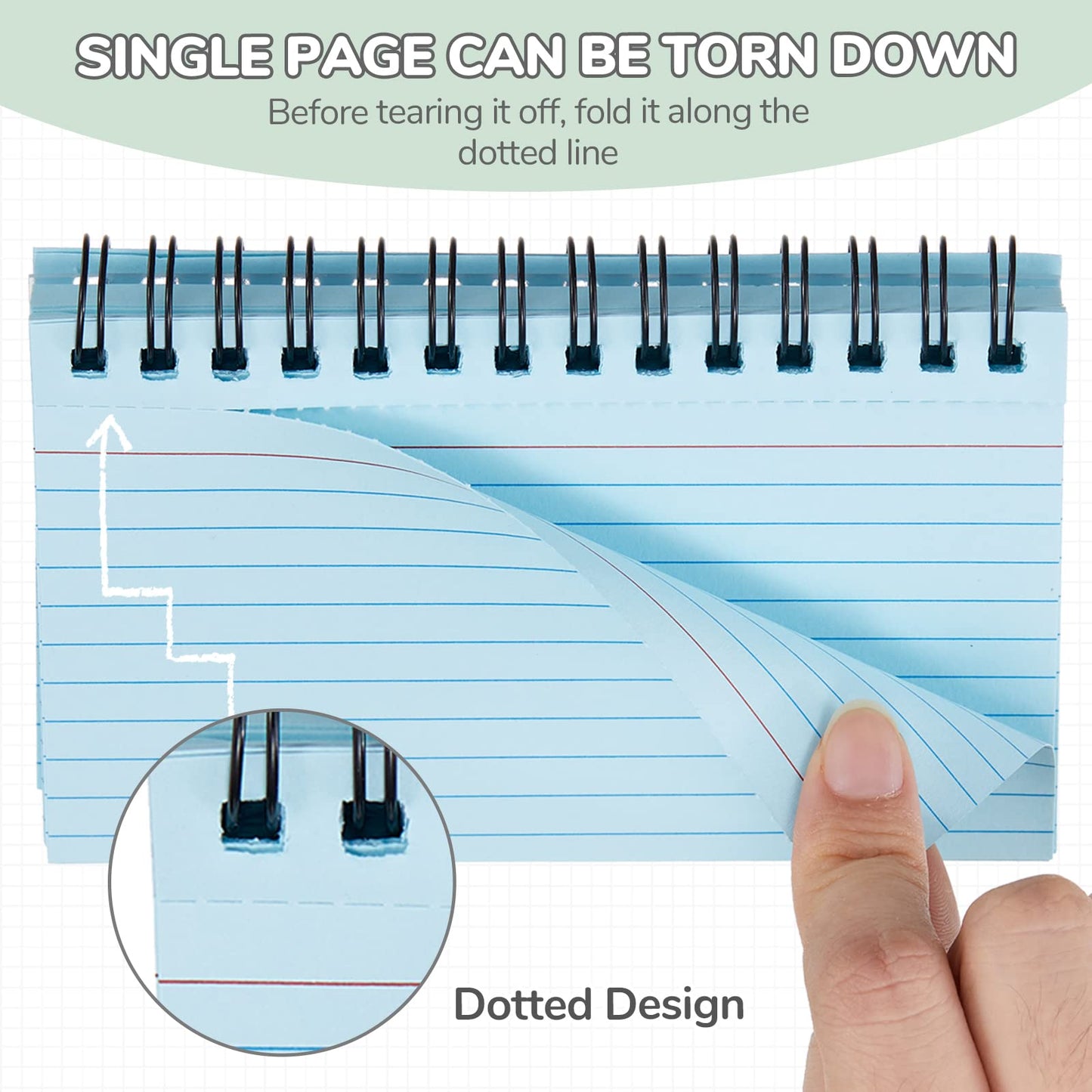 Chinco 750 Pcs Index Cards 3x5 Ruled with Rings, 15 Pads