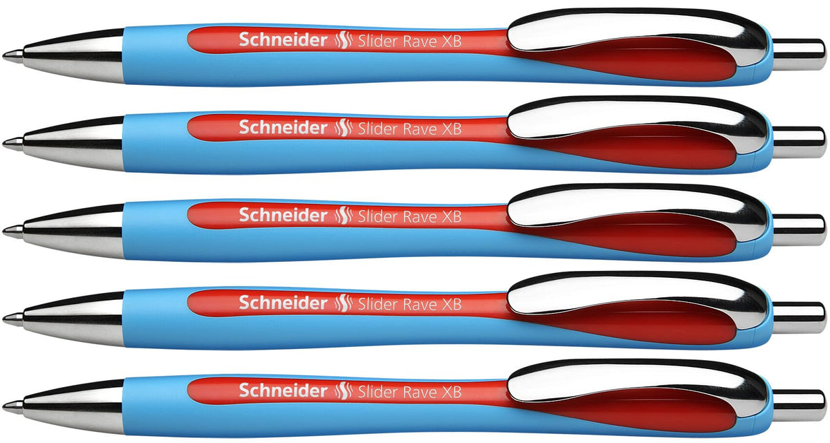 Schneider Slider Rave XB (Extra Broad) Ballpoint Pen, Refillable + Retractable, 1.4 mm, Light Blue