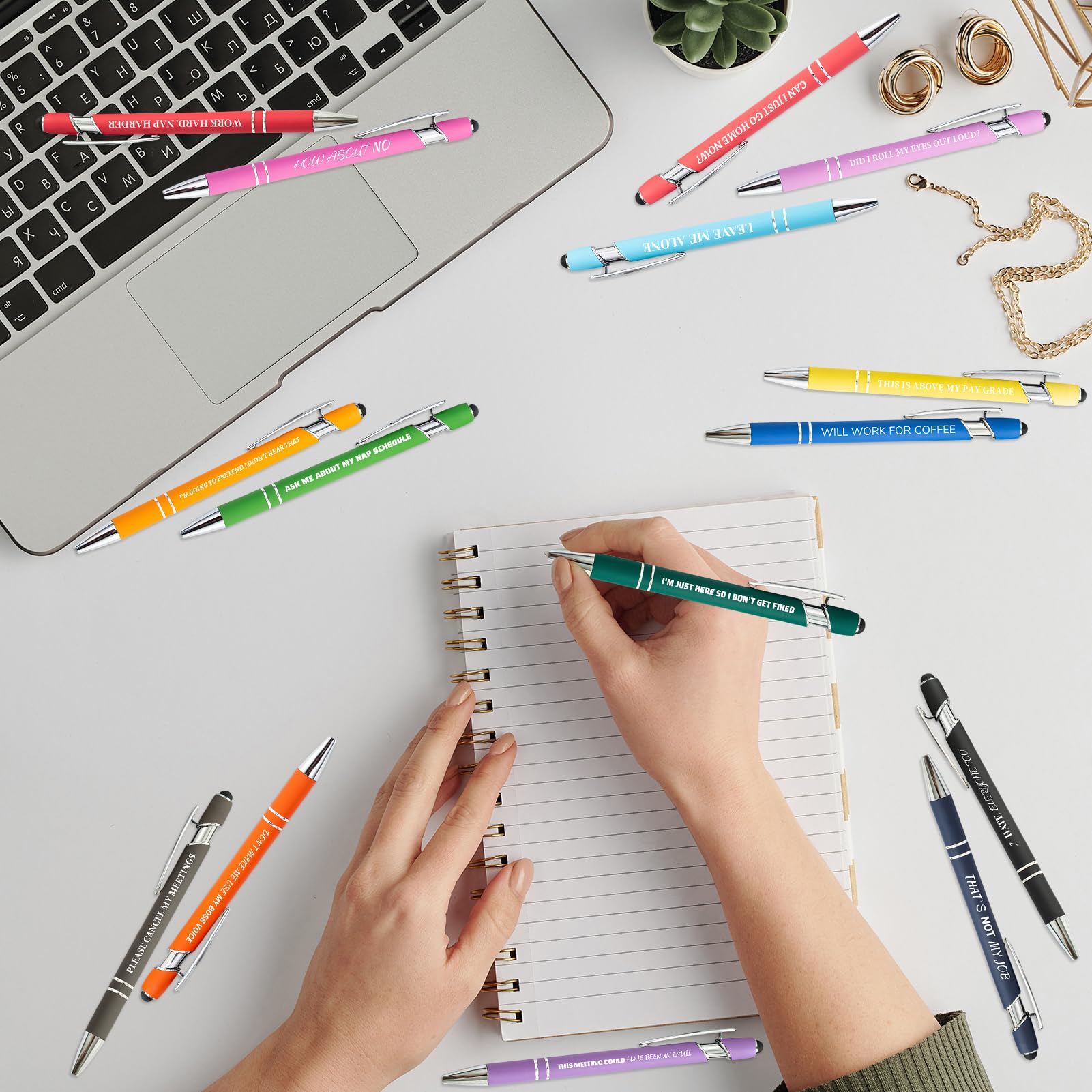 300 Pcs Funny Sarcastic Pens - 100 Set Ballpoint Pens with Refills & Bags,Fun Pen with Snarky