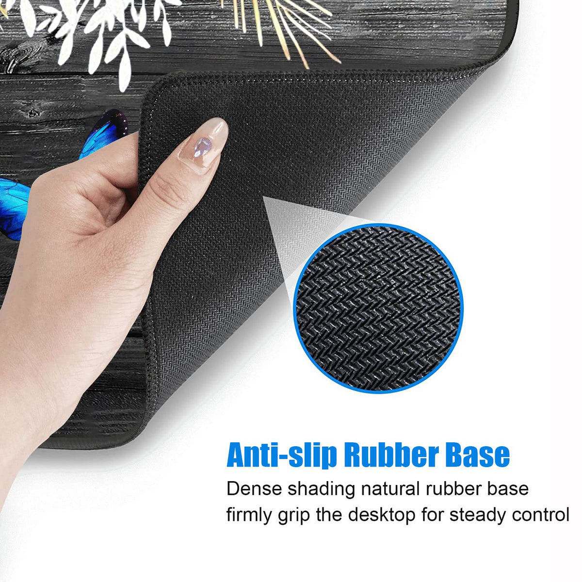 Desk Pad Mat With Coasters - XXL Large Gaming Mouse Pad With Non-Slip Base and Stitched Edge