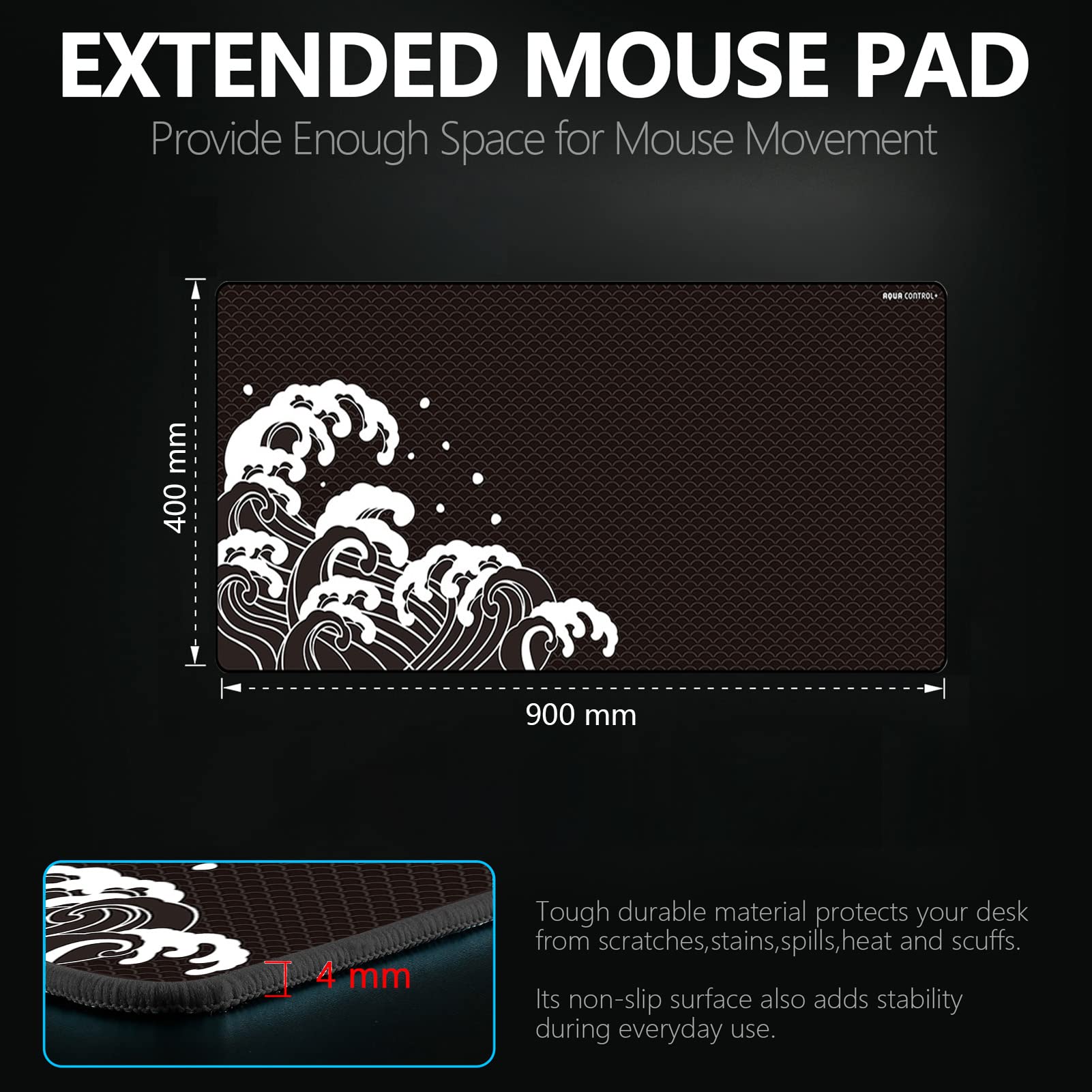 X-Raypad Aqua Control Plus Wave Gaming Mouse Pad, Ultra-High Precision Mouse Pad with Perfect Speed