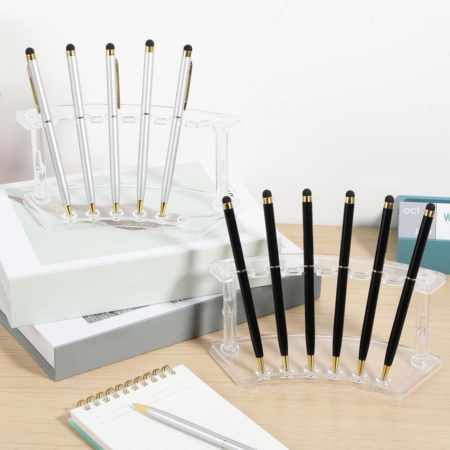 Chinco 10 Pieces Plastic Pen Holder Clear Display Stand 6-slots Display Stand Eyebrow Pen Makeup