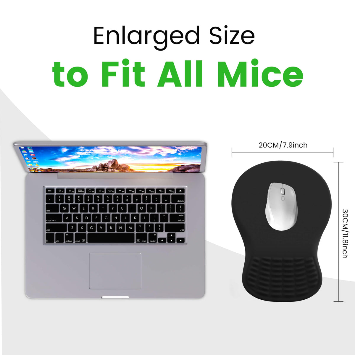 MEKASS Ergonomic Mouse Pad with Wrist Rest, Memory Foam Mousepad for Carpal Tunnel Pain Relief