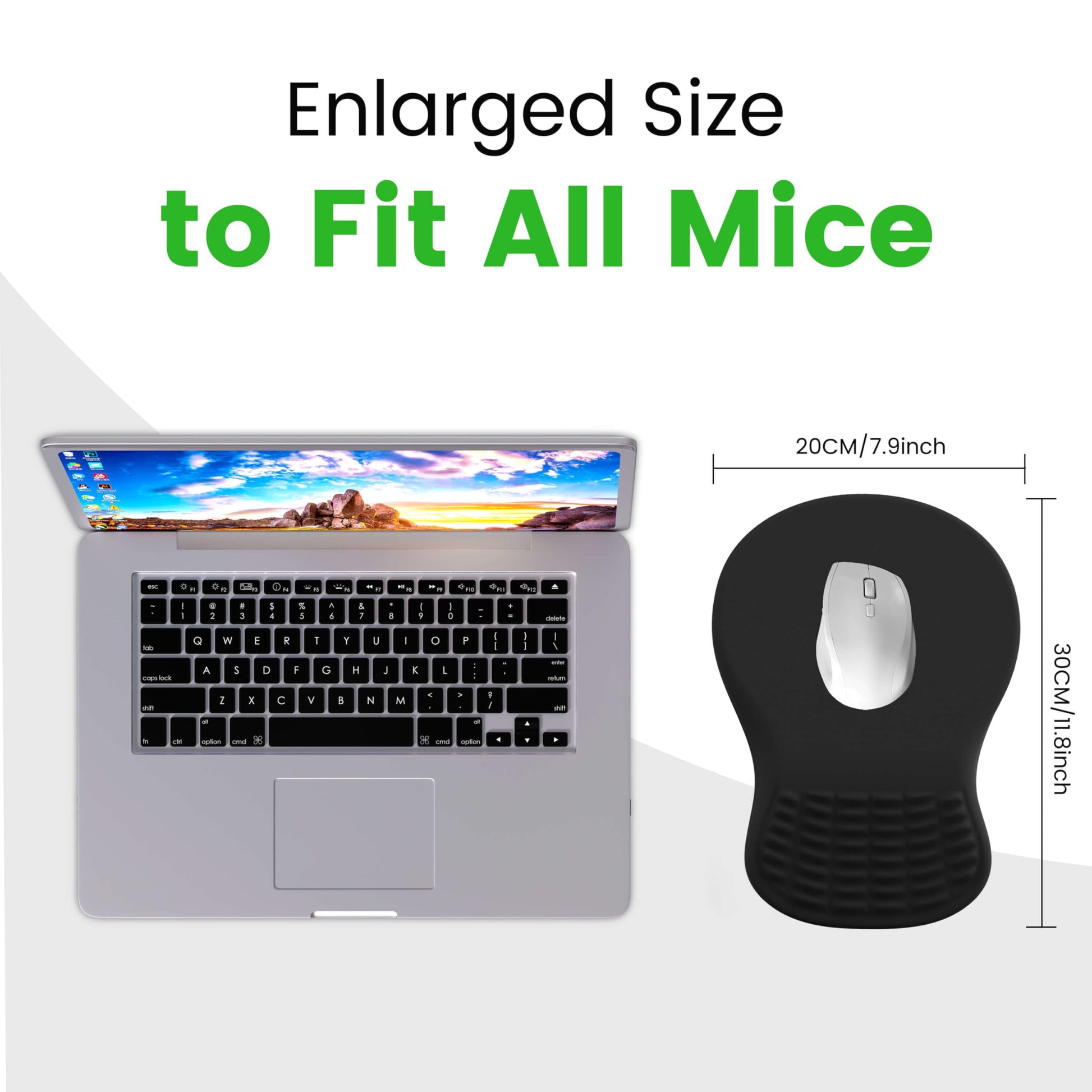 MEKASS Ergonomic Mouse Pad with Wrist Rest, Memory Foam Mousepad for Carpal Tunnel Pain Relief