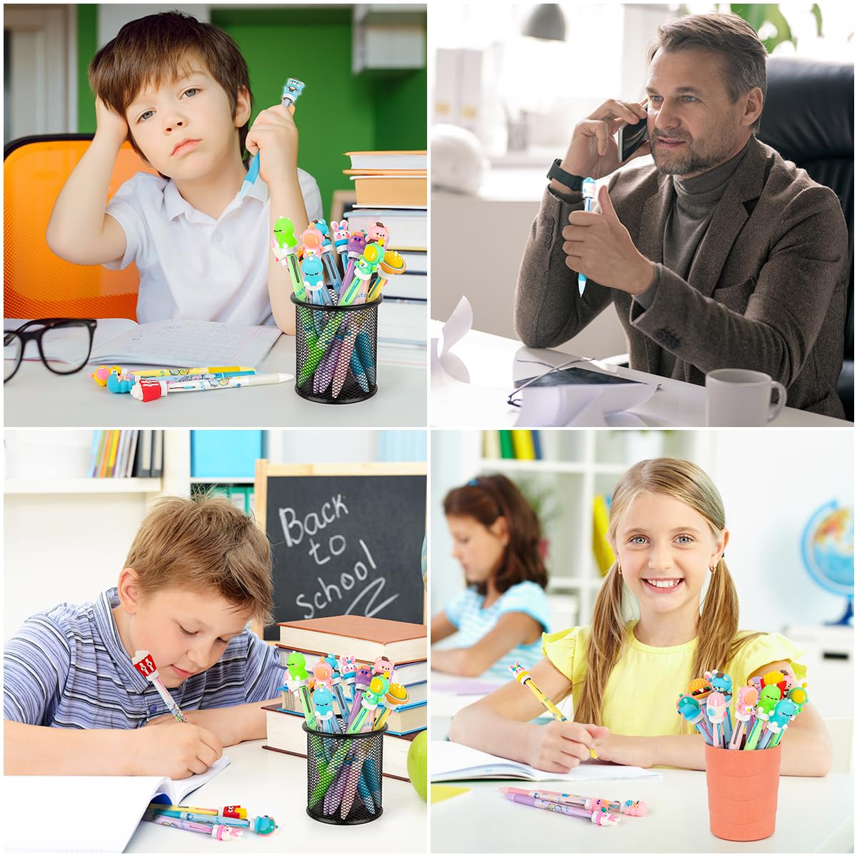 PGPBW 24 Fidget Spinner Easter Multicolor Pen in One 3-in-1 | Fun Cute Pens for Kids & Adults |