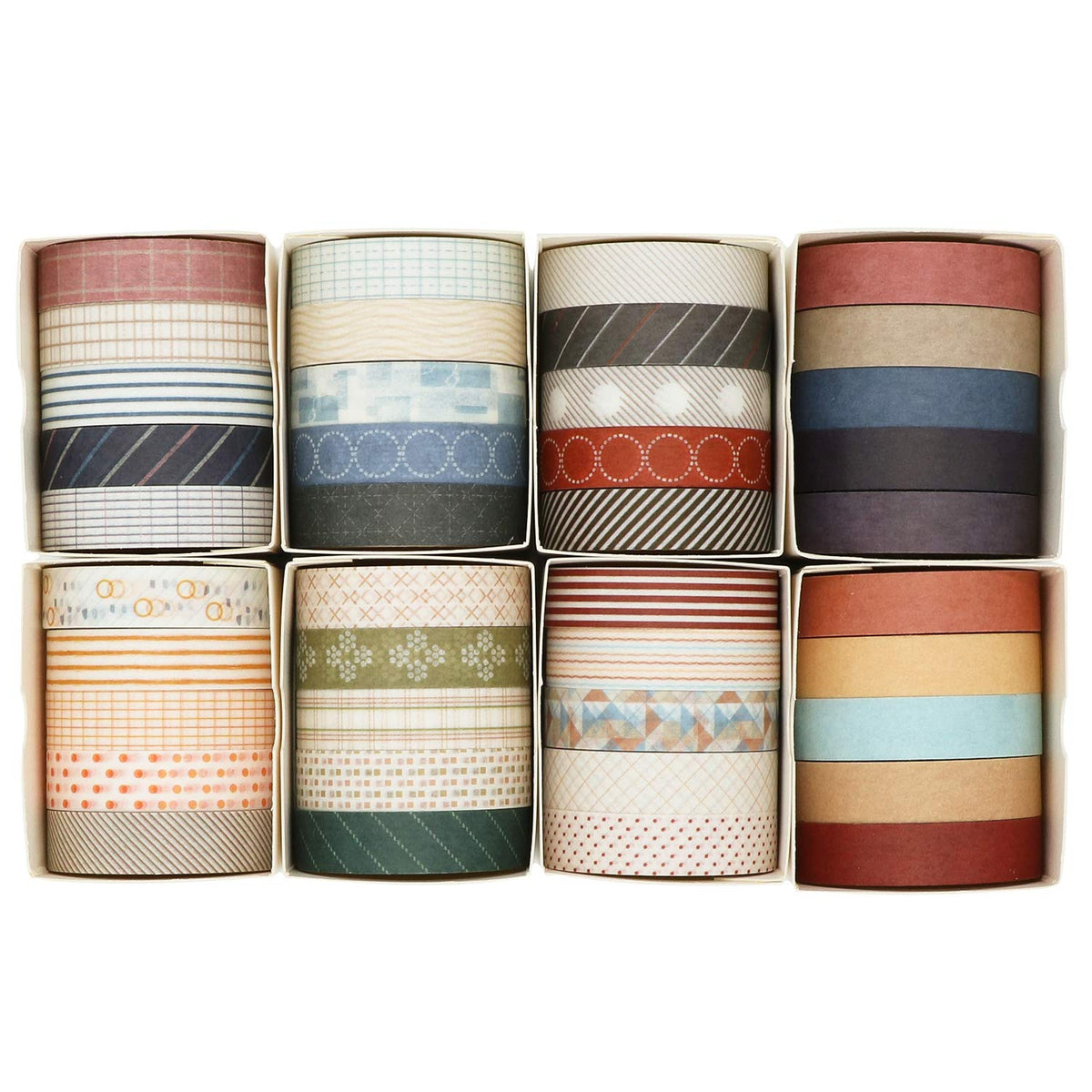 Knaid 40 Rolls of Slim Washi Tape Gift Box Set, Decorative Paper Tapes 10 mm Wide for Scrapbooking