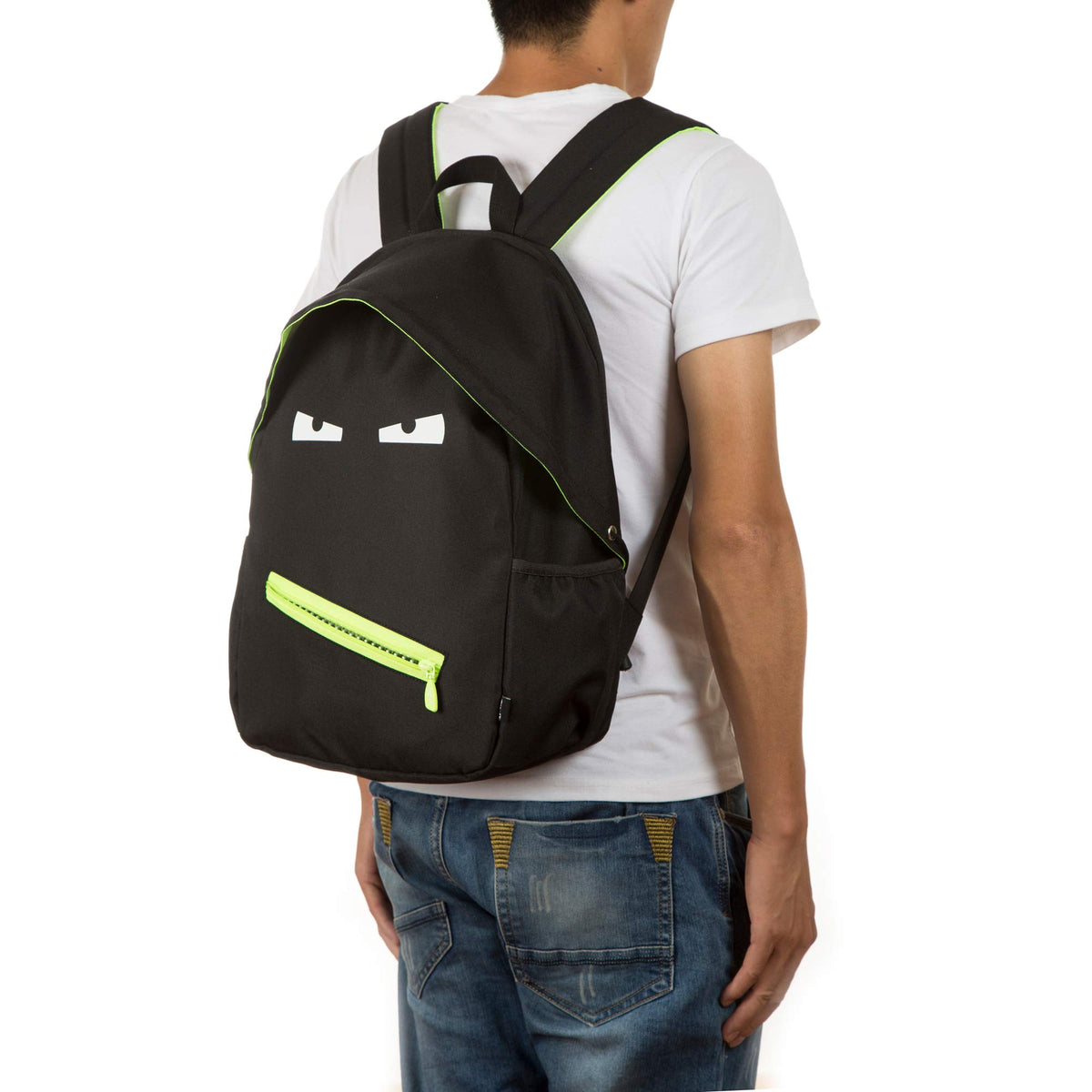 ZIPIT Grillz Backpack for Kids with Extra Side Pocket, Black, 12.4 x 5.7 x 16.9"