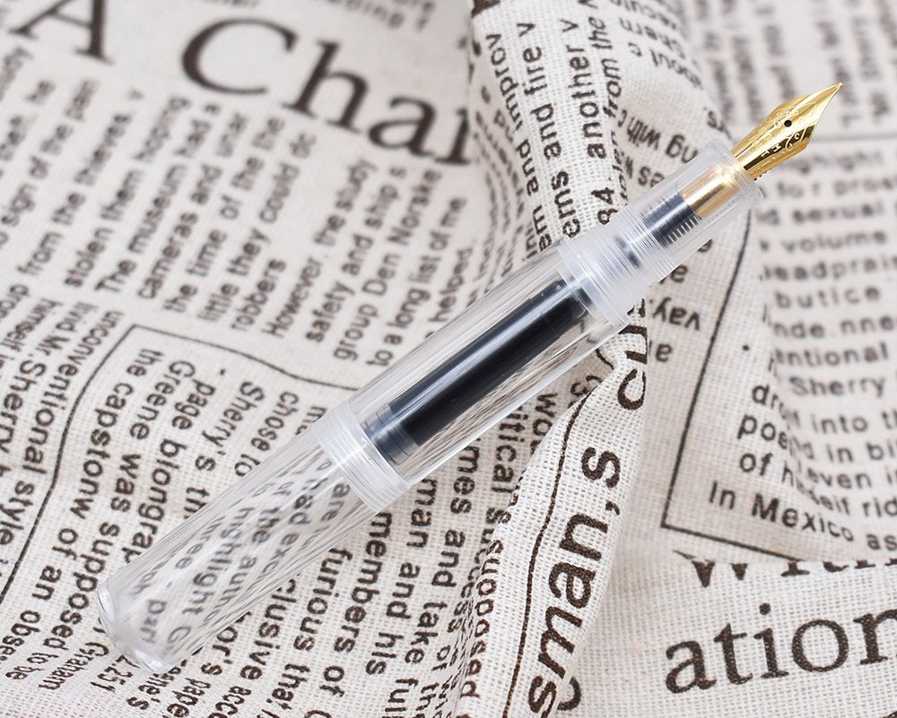 erofa MAJOHN Wancai Mini Fountain Pen Transparent Clear Pocket-Size Travel Pen (Fine Nib 0.5mm)