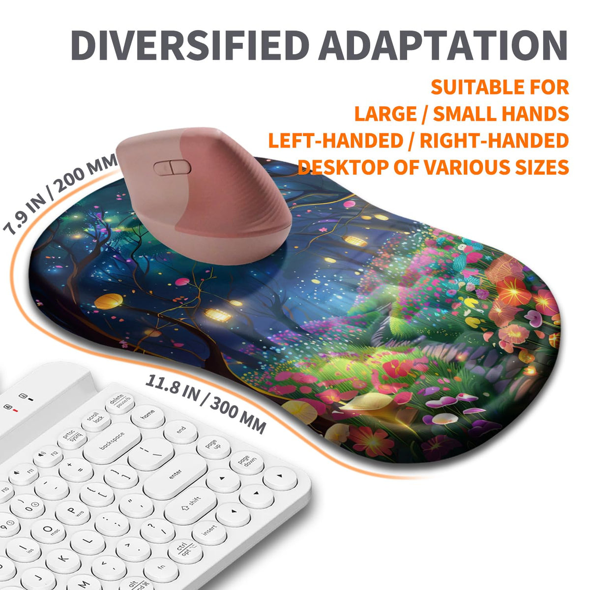 Armanza Ergonomic Joint Wrist Support Mouse Pad with Memory Foam Cushion Massage Bump, Carpal
