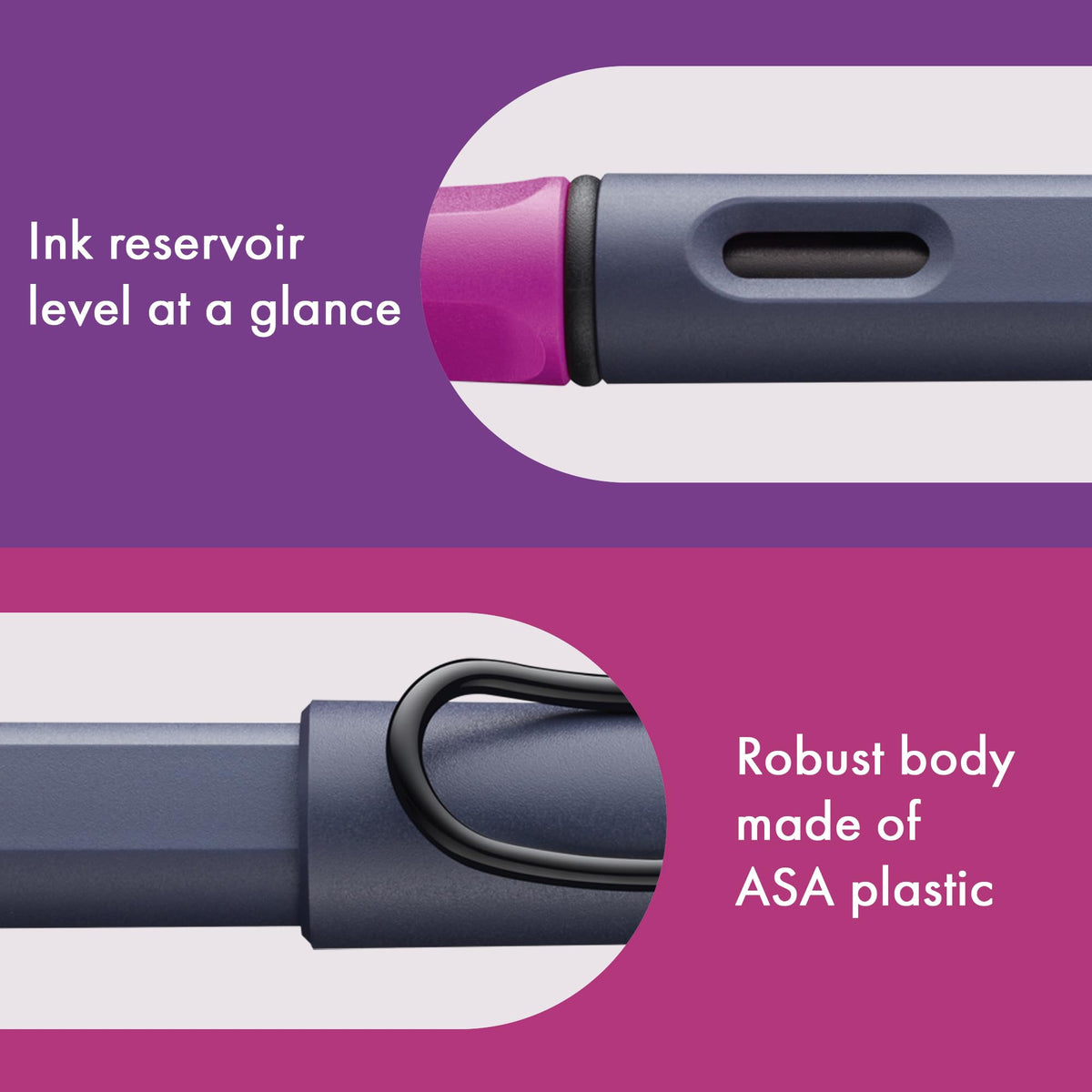 LAMY safari pink cliff - Fountain Pen with ergonomic grip & polished steel nib in size M - ideal