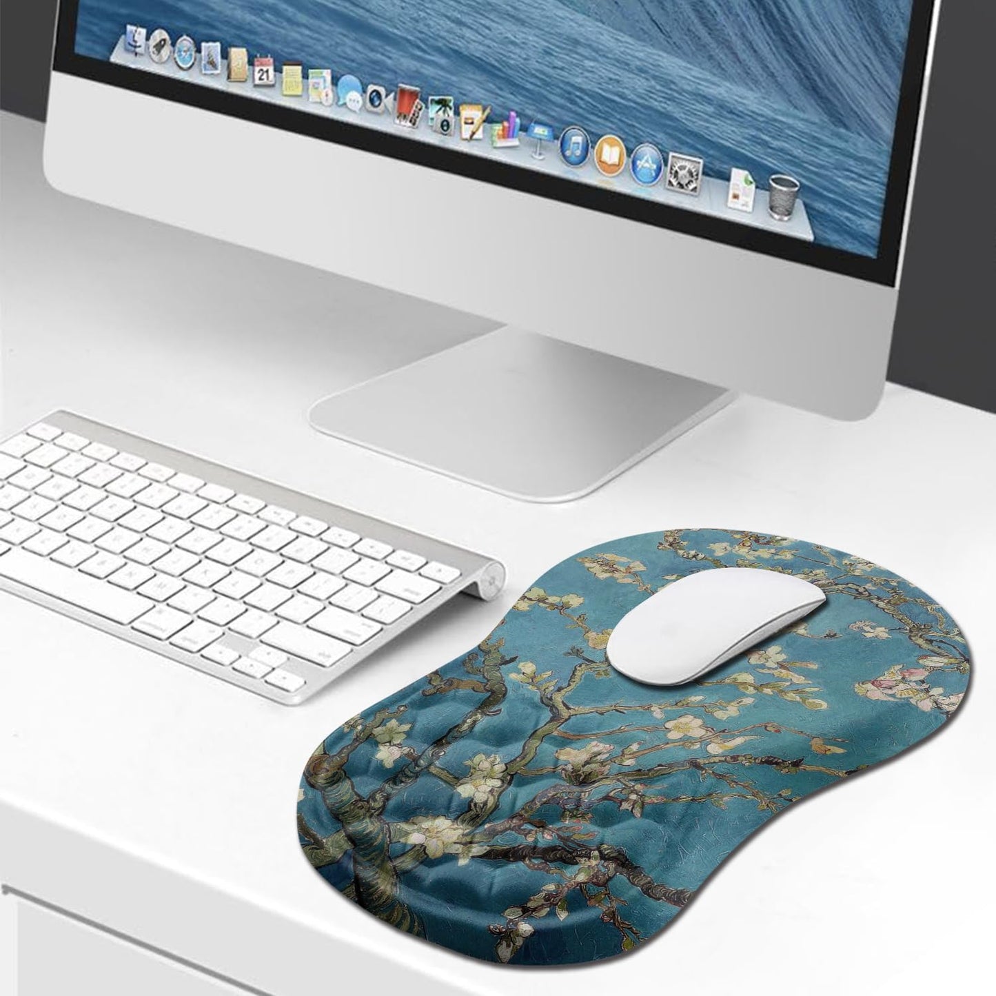 Hokafenle Ergonomic Mouse Pad Wrist Support, Wrist Rest Mousepad for Carpal Tunnel Pain Relief with
