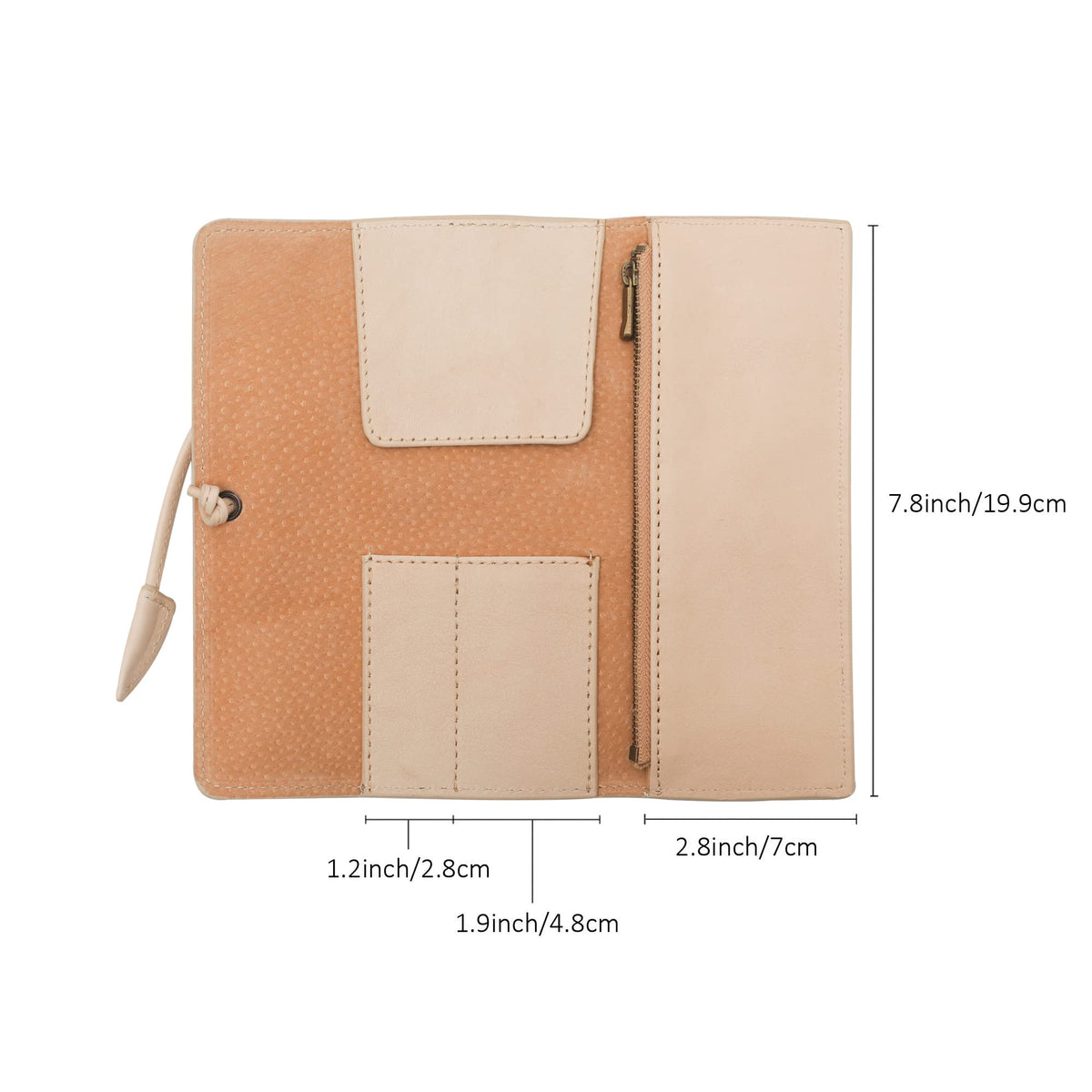 ZLYC Handmade Leather Pencil Case Soft Roll Bag Stationery Gift, Beige