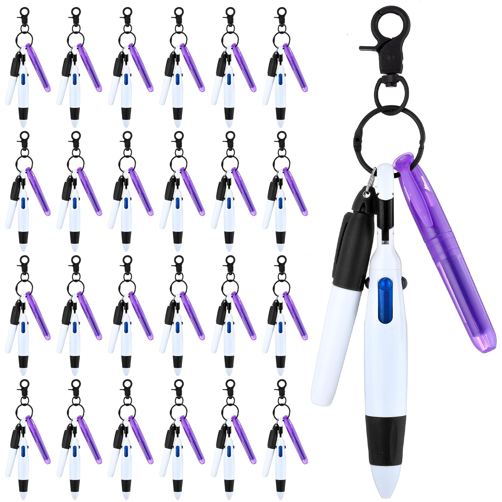 Sherr 100 Pcs Nurse Pen Set, Badge Reel Accessories Gift, Black Purple