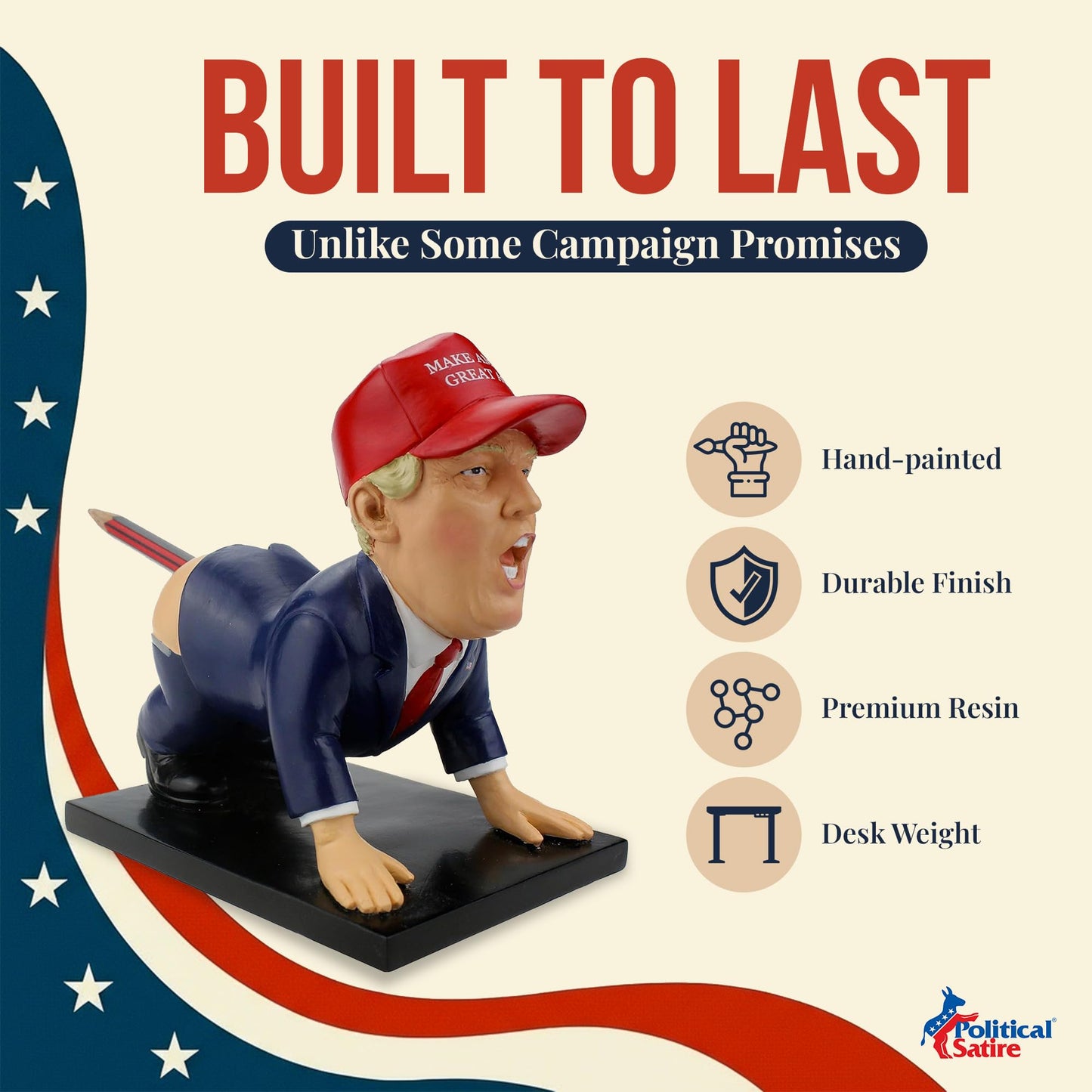 Donald Trump Pen Holder - Donald Trump Merchandise. Funny Gifts for Men, White Elephant Gifts for
