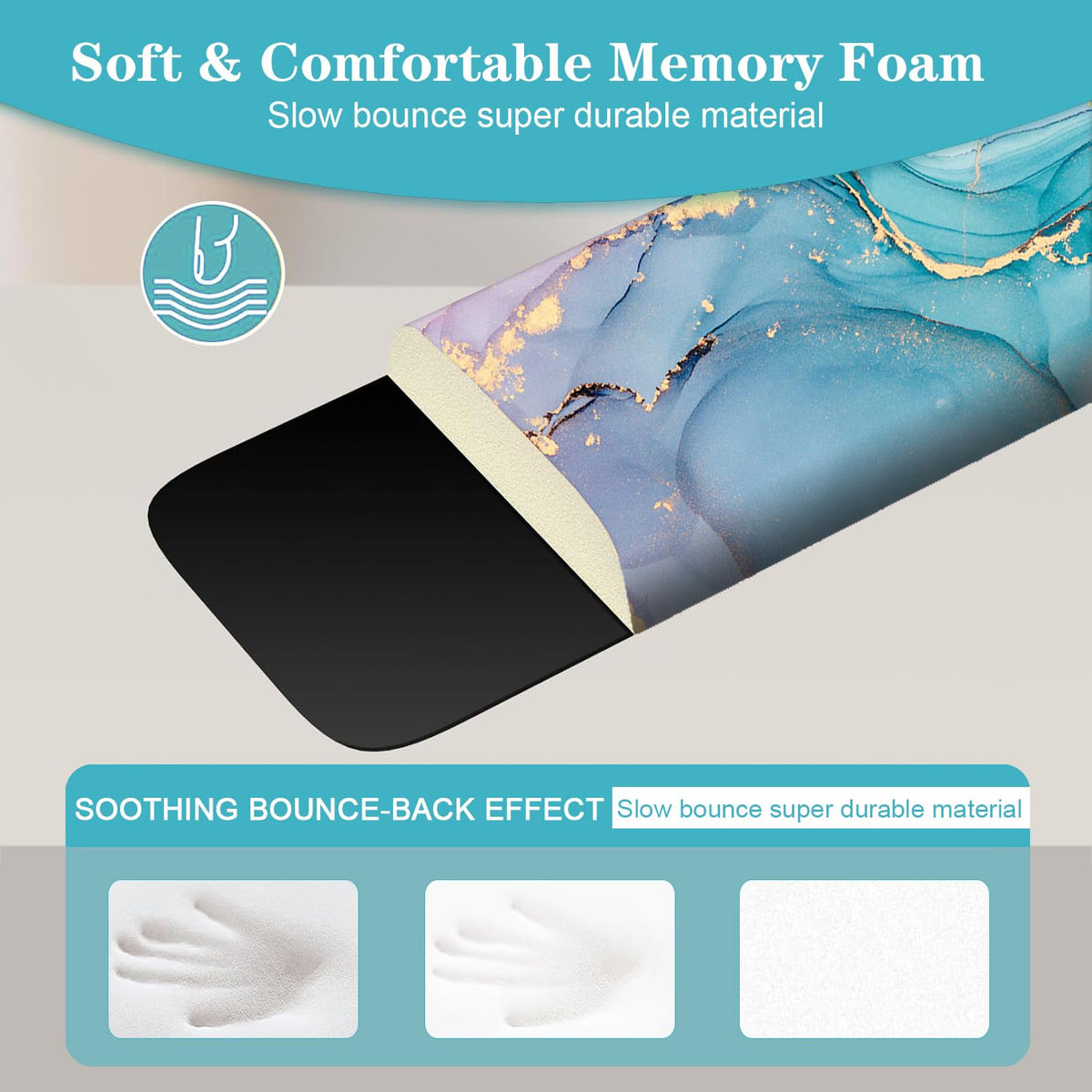LATEEFAH Mouse Pad Wrist Support, Ergonomic Mouse Pad, Memory Foam Mouse Pad with Wrist Rest