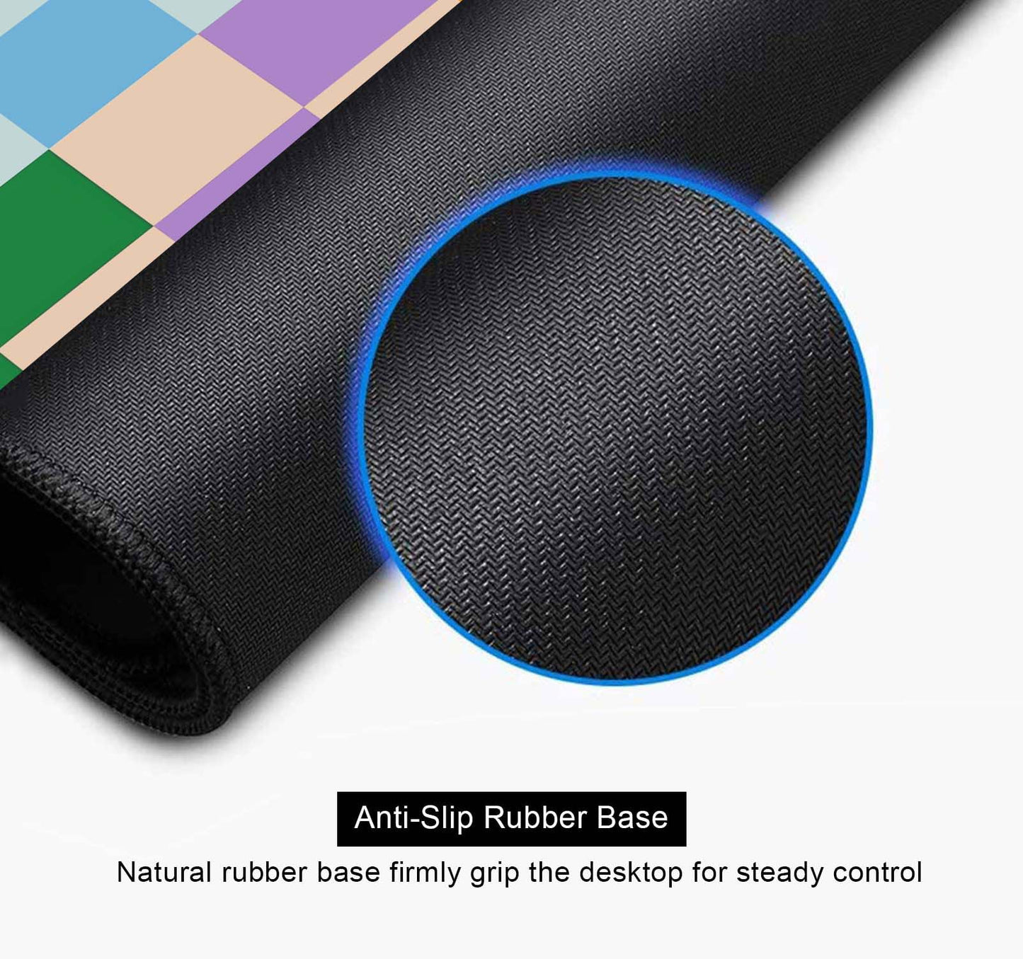 SXCKANG Colorful Checkered Desk Mat, Retro Purple Pink Blue Green XXL Large Mouse Pad, Aesthetic