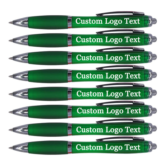 HEYZARDA Personalized Ballpoint Pens with Name for Events, Green, 50 Pcs