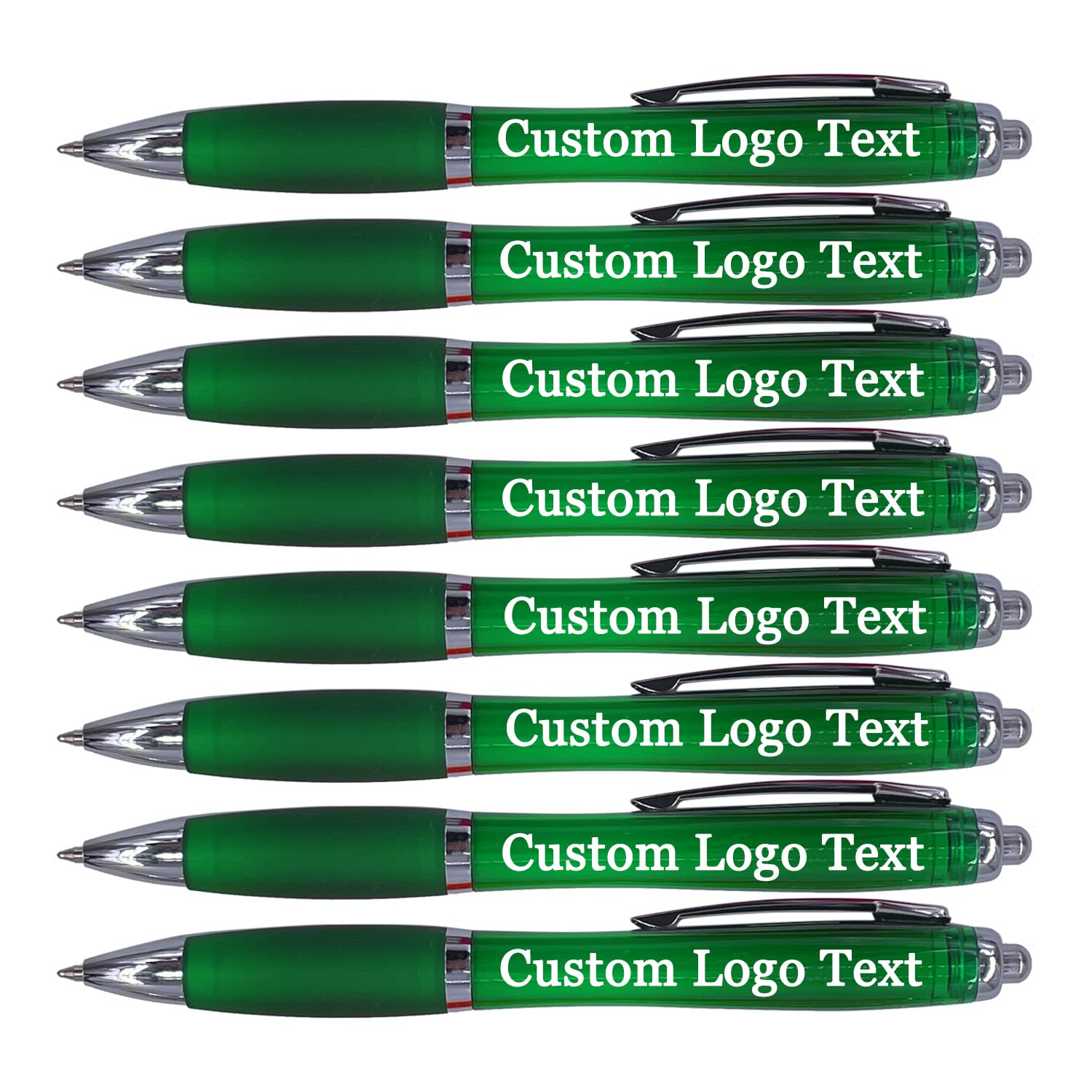 HEYZARDA Personalized Ballpoint Pens with Name for Events, Green, 100 Pcs