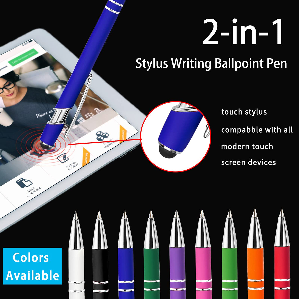 Qingxily Up to 300 Pcs Custom Pens Bulk Personalized Pens with Free Engraving Customized Stylus