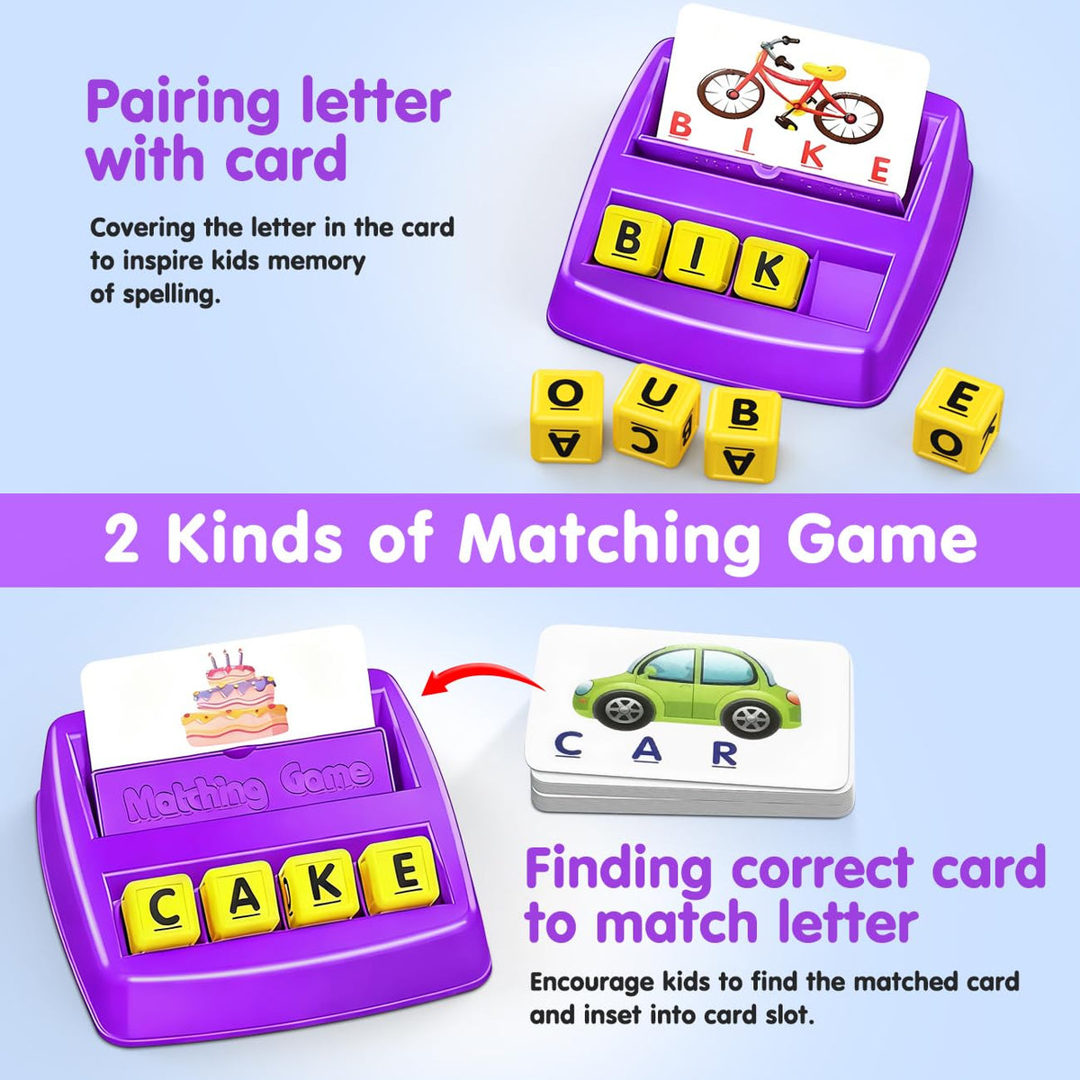 HahaGift Toddler Girl Toys Age 3 4 5 6 7，Matching Letter Game Preschool Learning Educational Toys