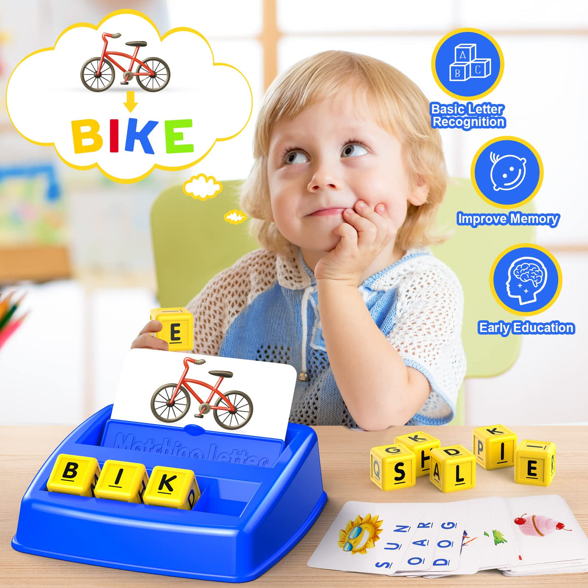 Learning Games for Kids Ages 3-8, Matching Letter Game for Kids Toys Ages 3-8 Educational Toys for