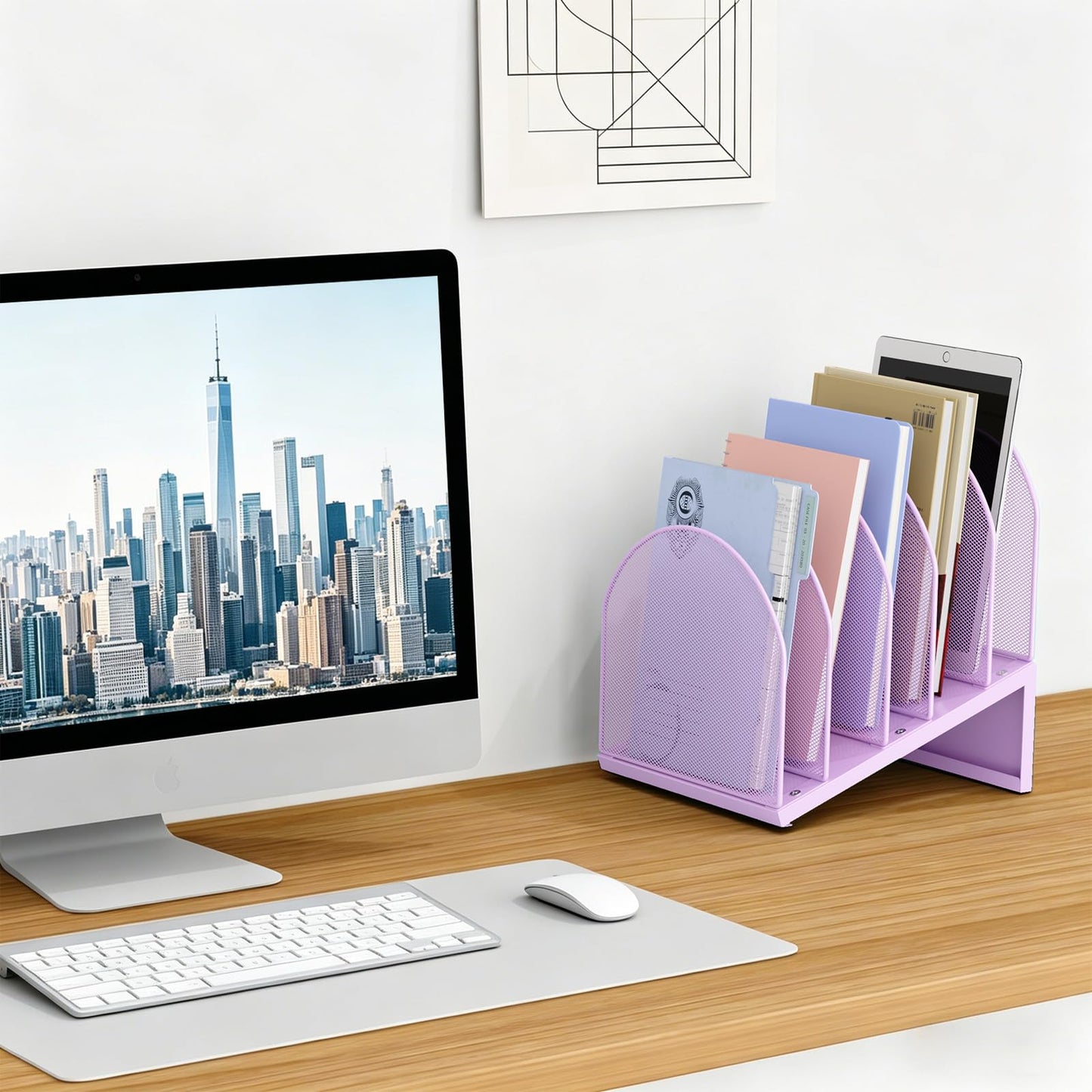 gianotter Desktop File Organizer with 5 Compartments