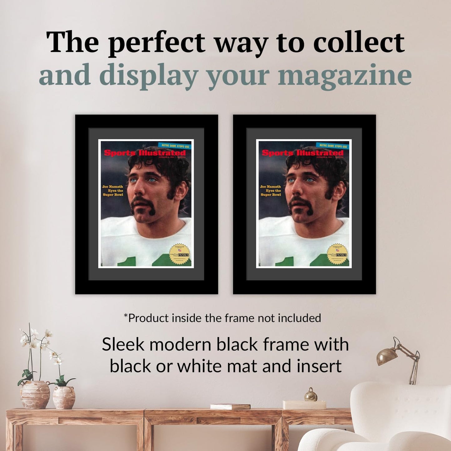 Creative Picture Frames 8.25 x 11 Magazine Frame with Full-Strength Glass, Holds Up To A 1/4" Thick