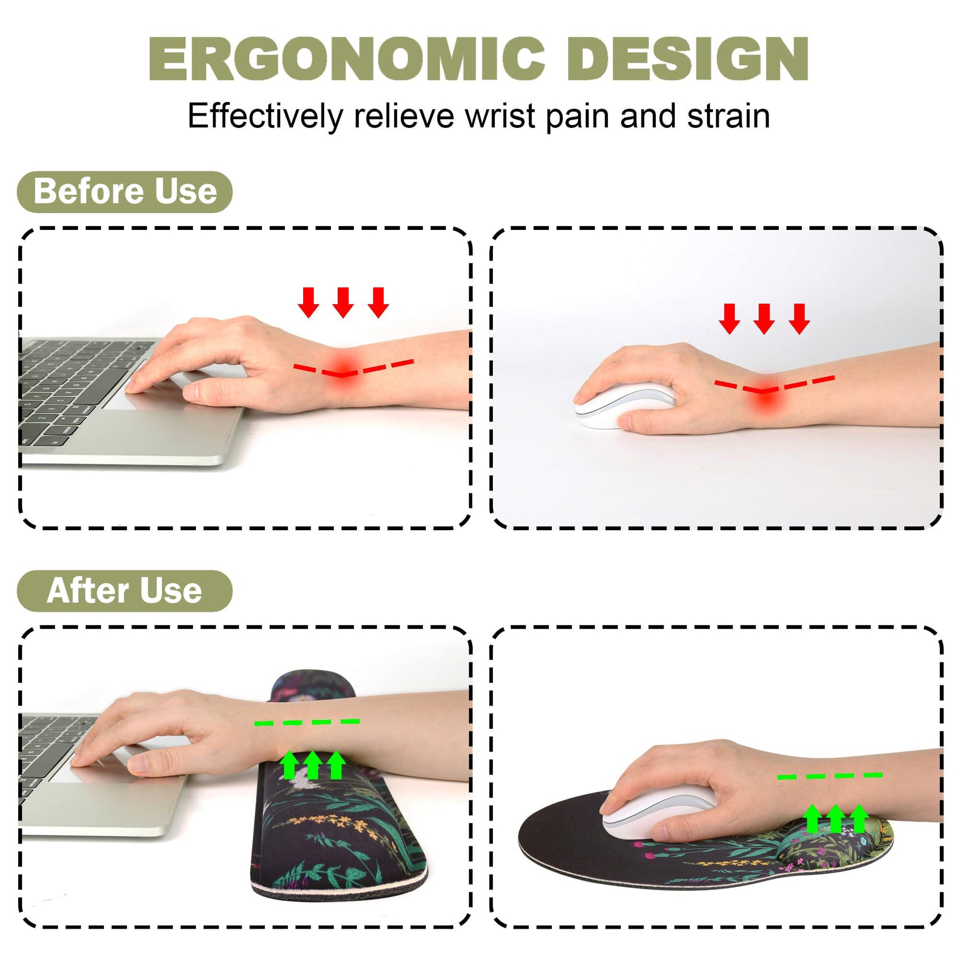 Ergonomic Mouse Pad with Wrist Rest and Keyboard Wrist Rest, Mousepad