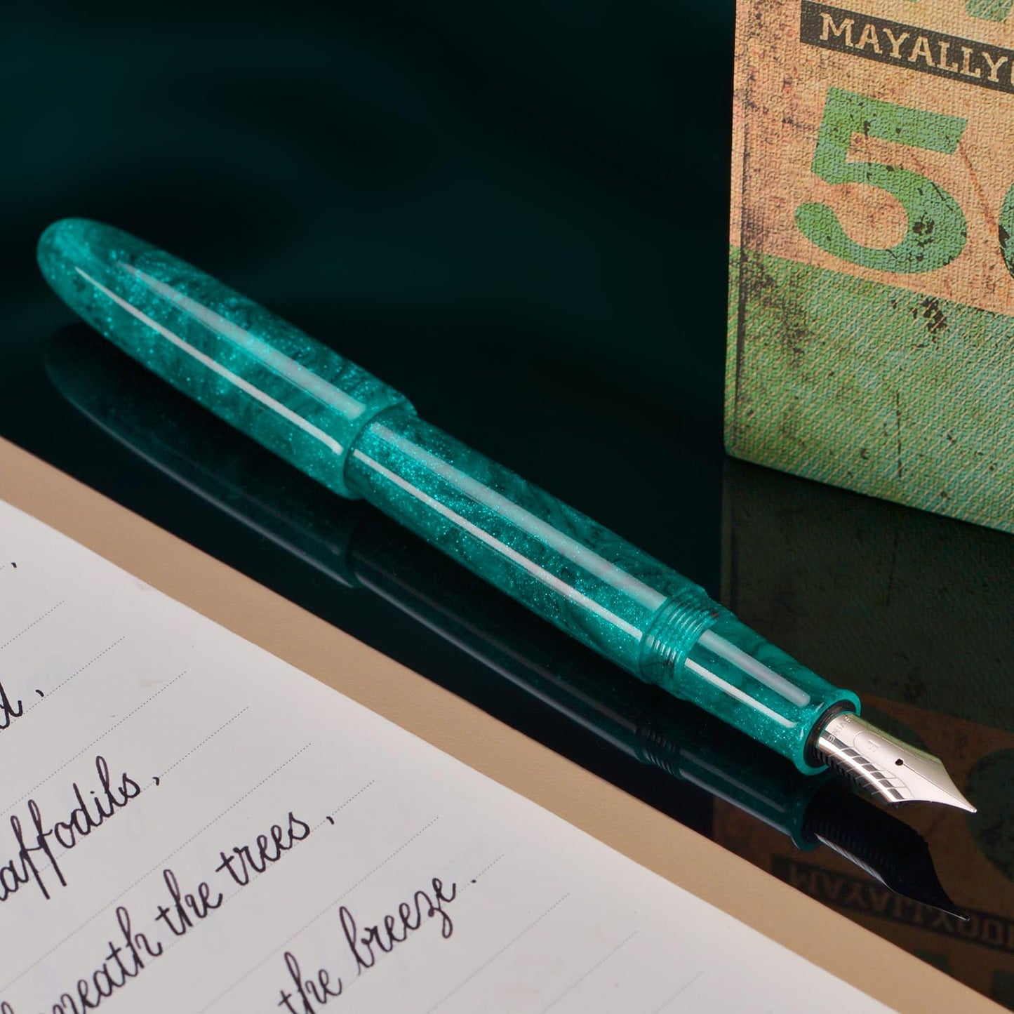Asvine C80 Fountain Pen #8 Medium Nib Large Handcraft Pen with Converter Pen Box Collection Set