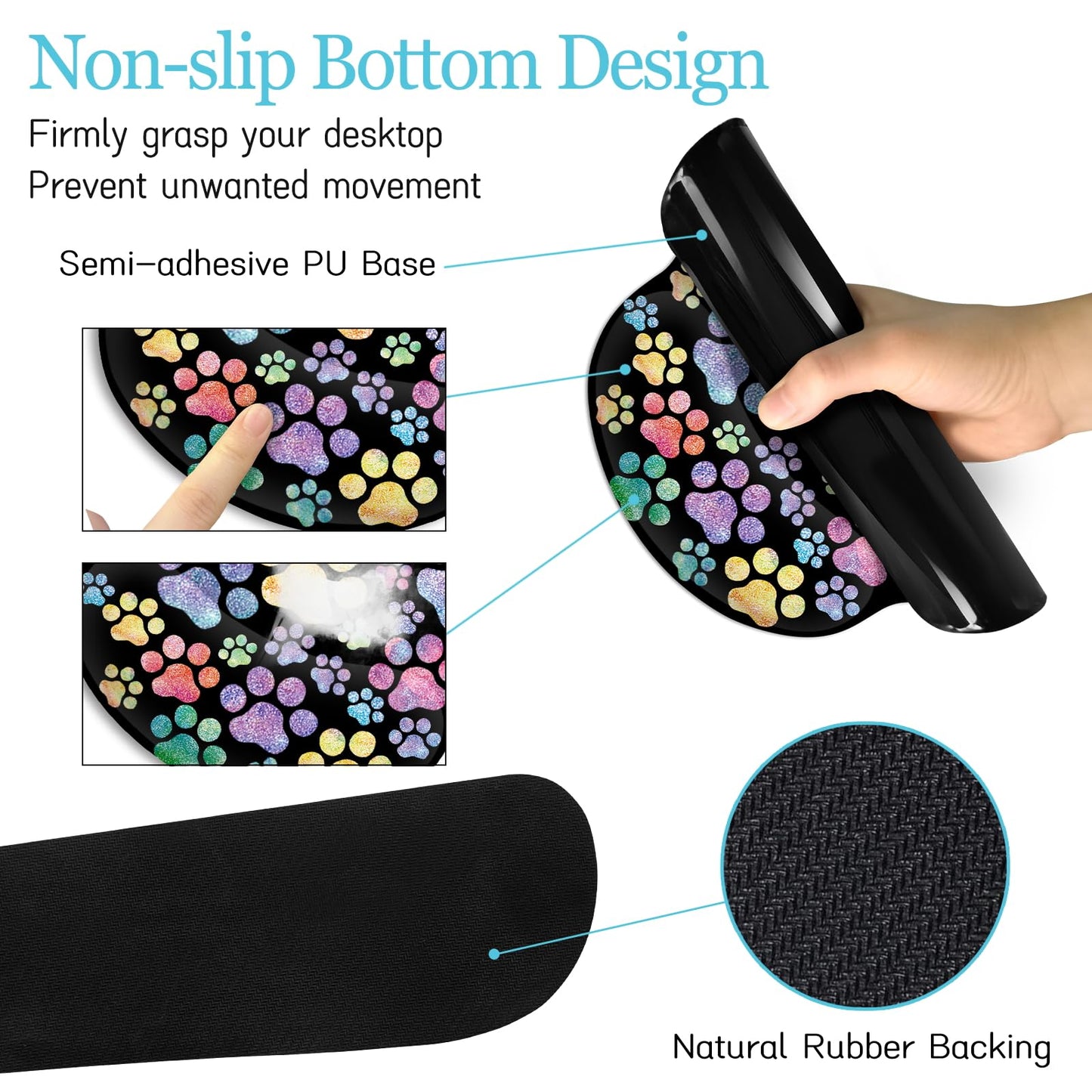 LIMKRIAN Dog Paw Mouse Pad Set XXL Large Desk Mat Pad, Cute Office Decor