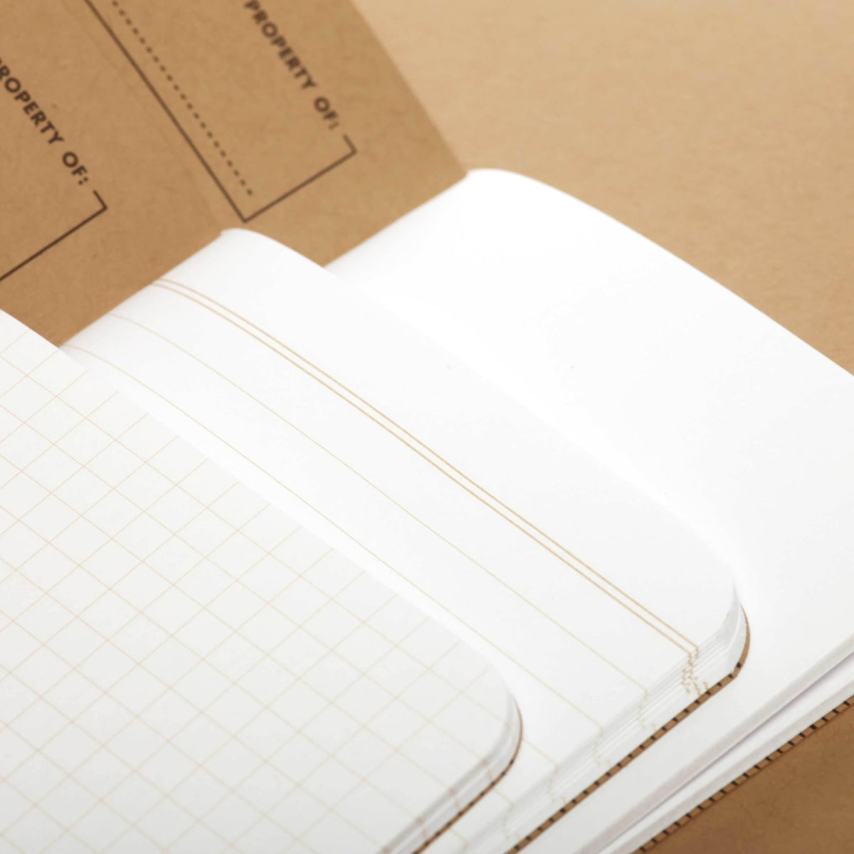 Field Notes: Original Kraft 3-Pack - Mixed Paper (1 Graph/Grid, 1 Ruled/Lined, 1 Plain/Blank) Memo