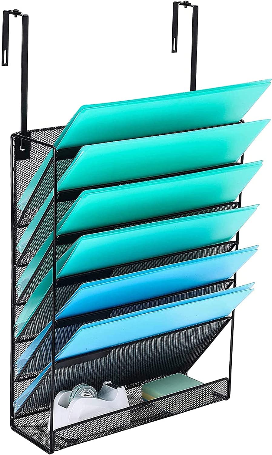 Delifox 7 Compartment Wall Mounted Hanging File Organizer for Office