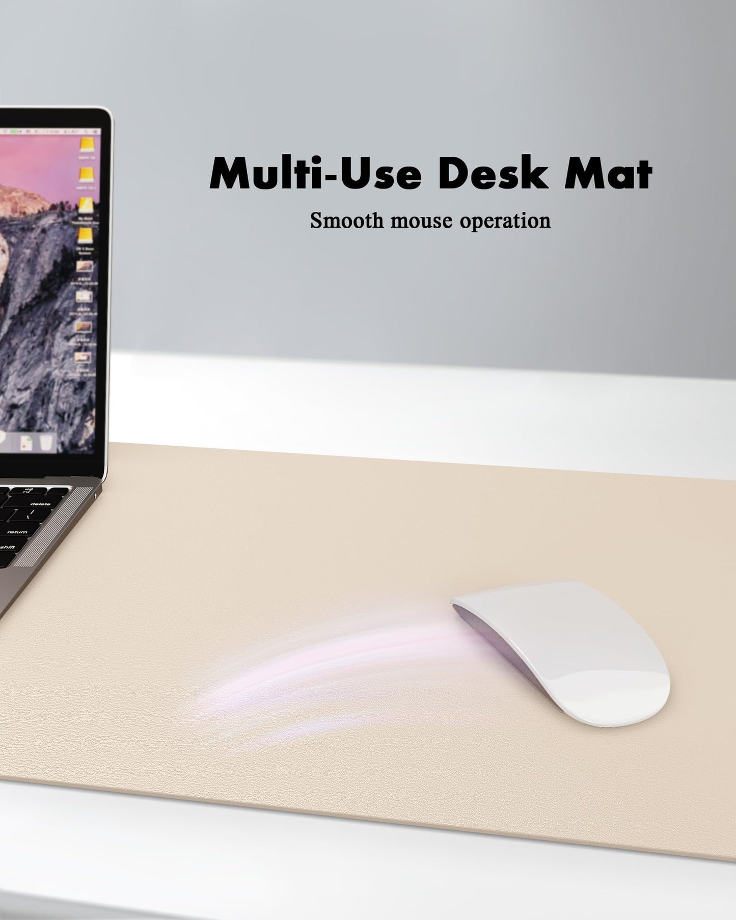 YSAGi Double-Sided Desk Pad, Leather Desk Mat, Eco Cork Desk Pad Protector, Large Mouse Pad for