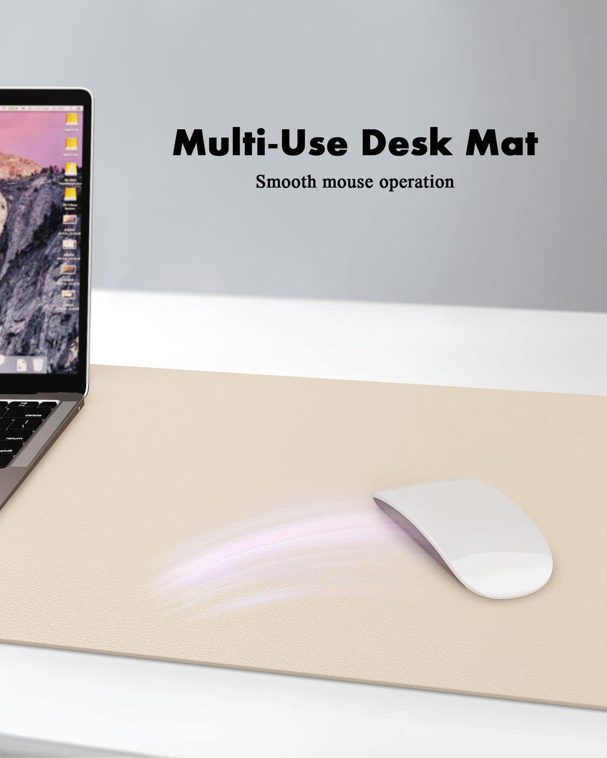 YSAGi Double-Sided Desk Pad, Leather Desk Mat, Eco Cork Desk Pad Protector, Large Mouse Pad for