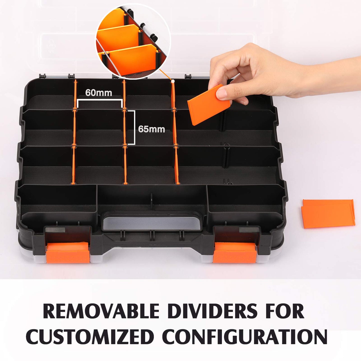 MIXPOWER 34-Compartments Double Sided Organizer with Impact Resistant Polymer and Customized