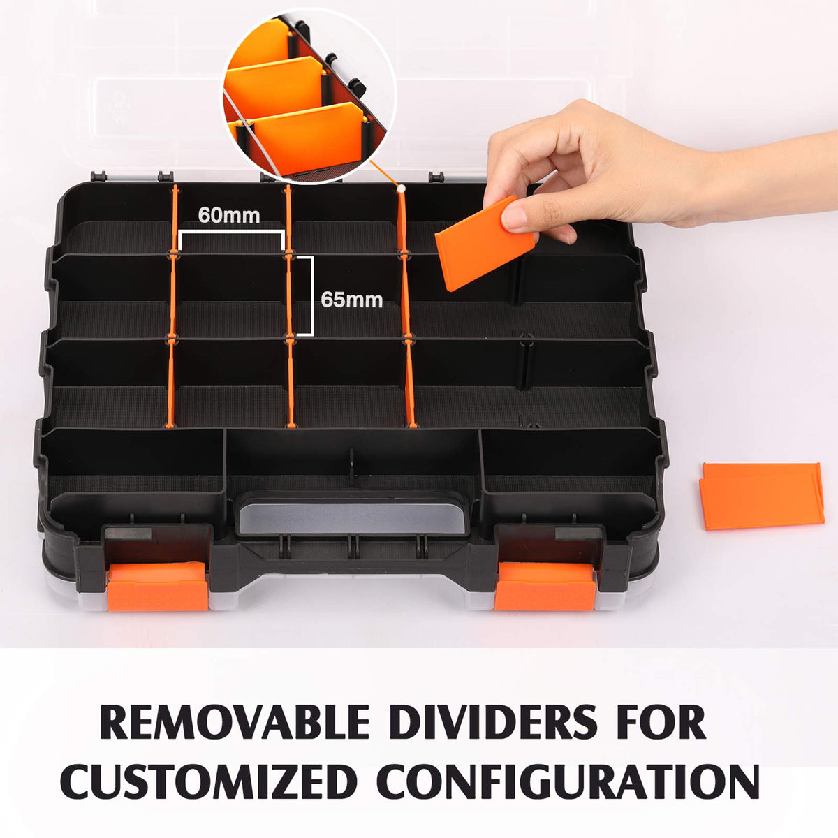 MIXPOWER 34-Compartments Double Sided Organizer with Impact Resistant Polymer and Customized