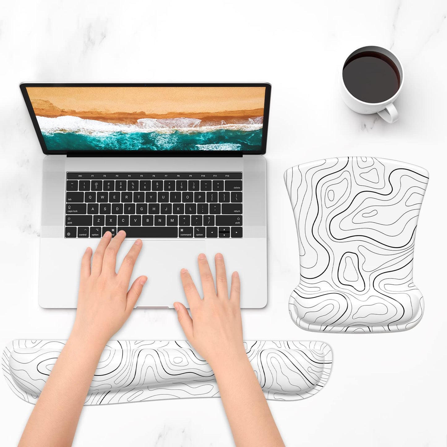 ITNRSIIET Mouse Pad Wrist Support Keyboard Wrist Rest Pad Ergonomic Mousepad Non-Slip Memory Foam
