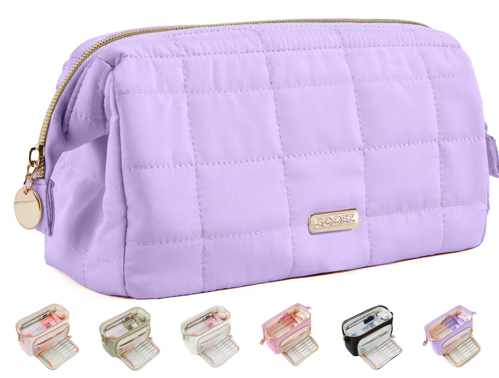 Sooez Large Pencil Case Pouch, Soft Pencil Bag with Zipper, Pen Bag