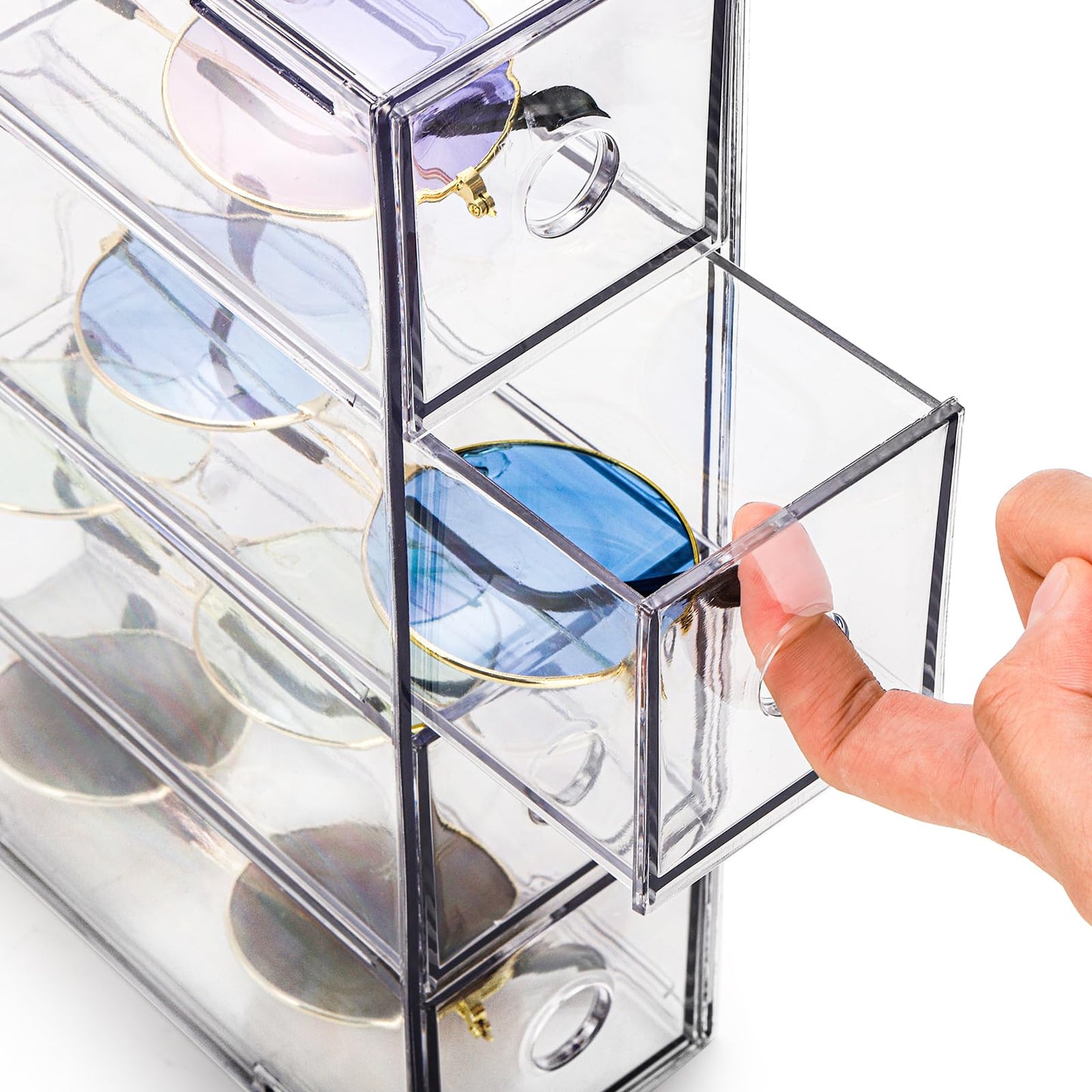 Mezchi 2 Pack Acrylic Storage Drawer Organizer, Dustproof Pen and Marker Storage Organizer for