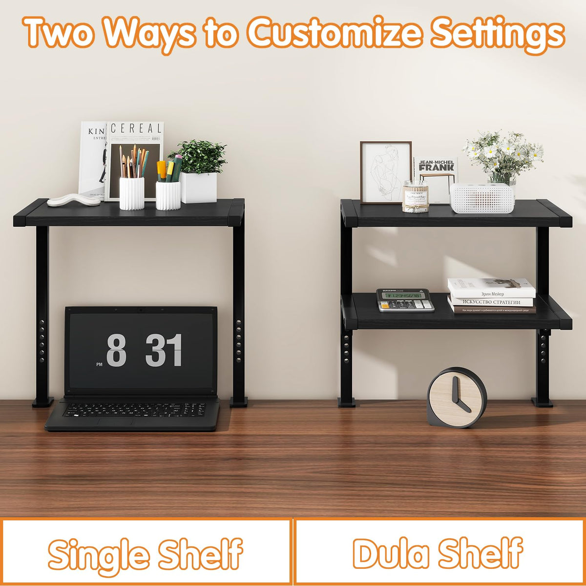 IBUYKE Clamp on Desk Organizer Shelf,Desk Extender Shelves UTMZ007B