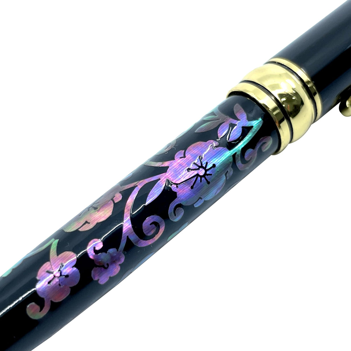 Nacreh Inlay Mother of Pearl Design Handmade Ballpoint Pen Retractable Executive Gift Deluxe