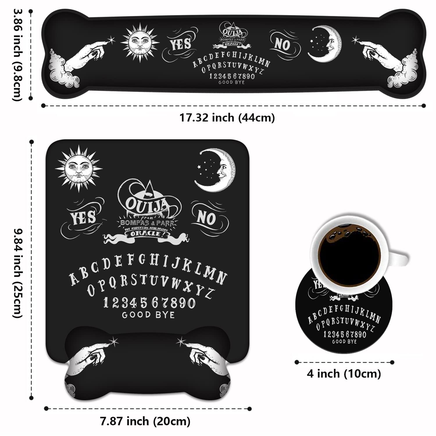 Wrist Rest Support Ergonomic Gel Mouse Pad & Memory Foam Keyboard Set, Non-Slip Rubber PU Base for