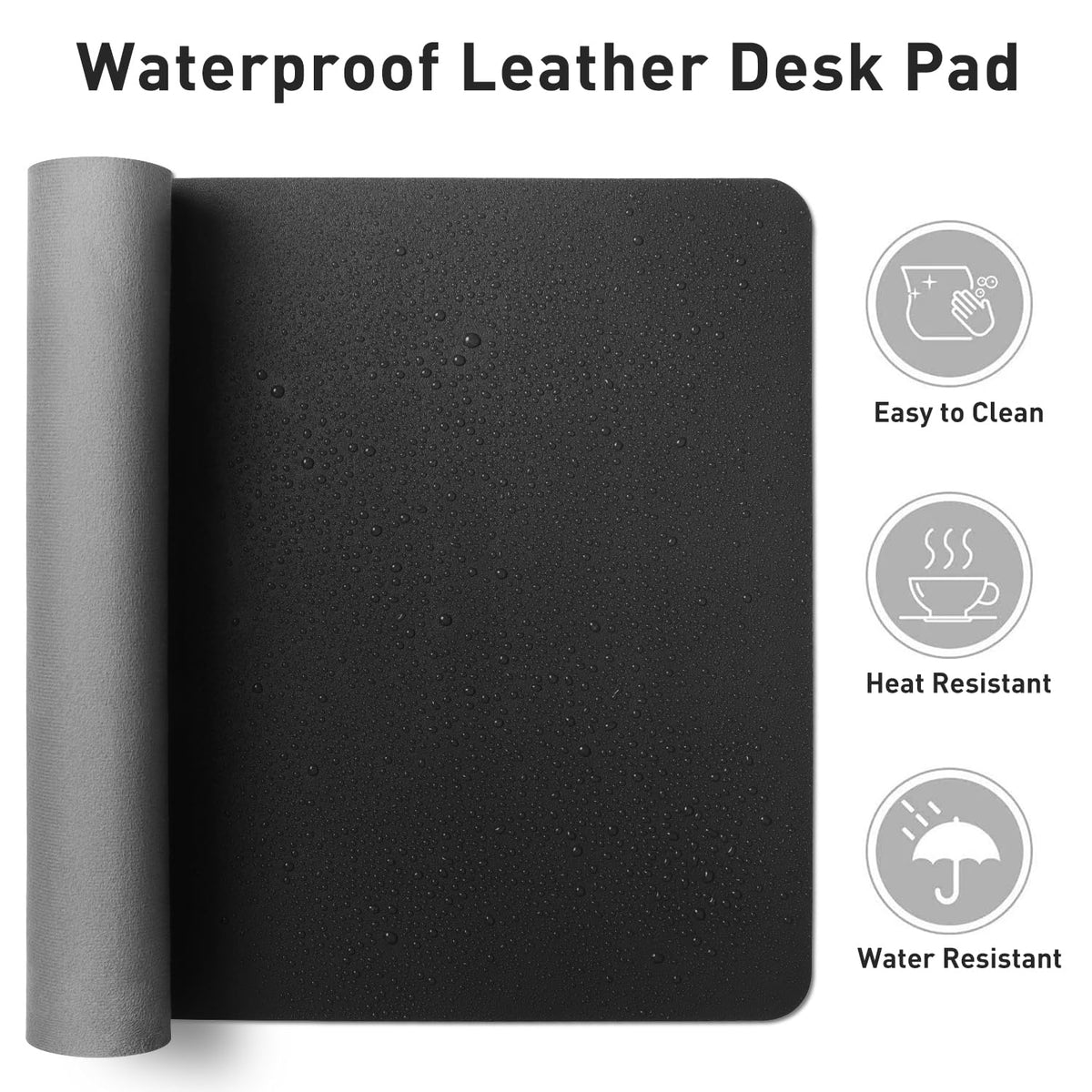 Aothia Leather Desk Pad Protector, Mouse Pad, Office Desk Mat, Non-Slip PU Leather Desk Blotter